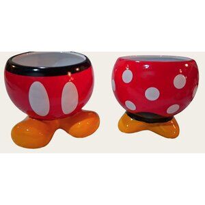 Mickey & Minnie Mouse Ceramic Planter Set